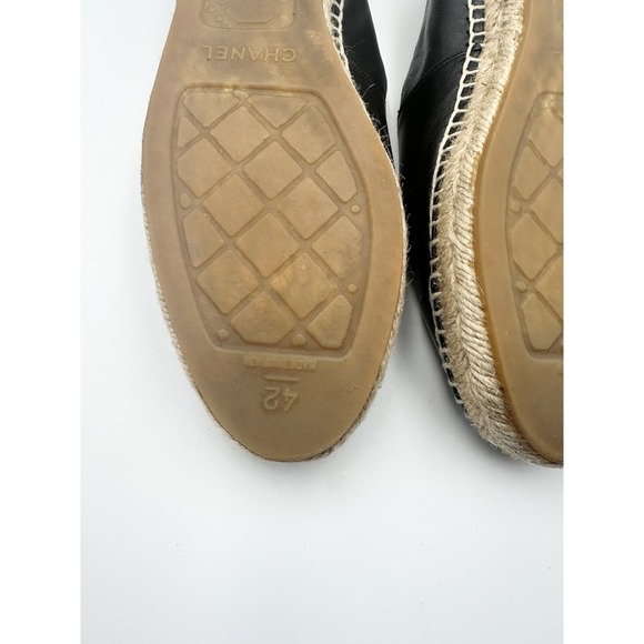 Chanel Slip on Black Lambskin Espadrille Shoes Size 42 US Size 10‎ - Picture 12 of 13